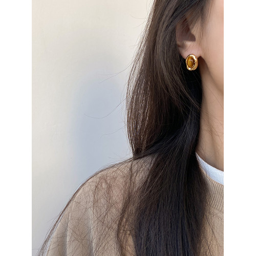 DOUDOUSTORE焦糖慄子925銀針美拉德幾何耳釘氛圍感復古耳環耳飾女 DOUDOUSTORE焦糖慄子925銀針美拉德幾何耳釘氛圍感復古耳環耳飾女