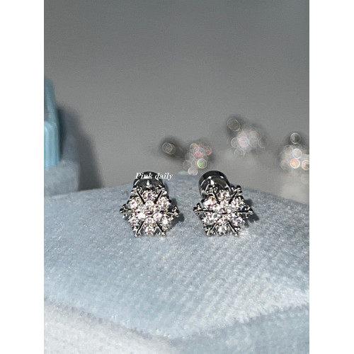 Pink Daily雪花爆閃鋯石鈦鋼耳釘1.2mm平底閃鑽耳骨釘耳蝸釘耳飾 Pink Daily雪花爆閃鋯石鈦鋼耳釘1.2mm平底閃鑽耳骨釘耳蝸釘耳飾