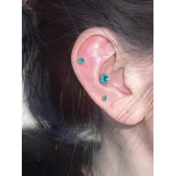 醫用鈦鋼養耳洞五角星超閃防過敏睡覺不用摘合金耳釘耳骨耳蝸釘華