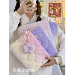 漸變彩虹手提11寸iPadpro平板內膽包14寸筆記型電腦保護套收納包