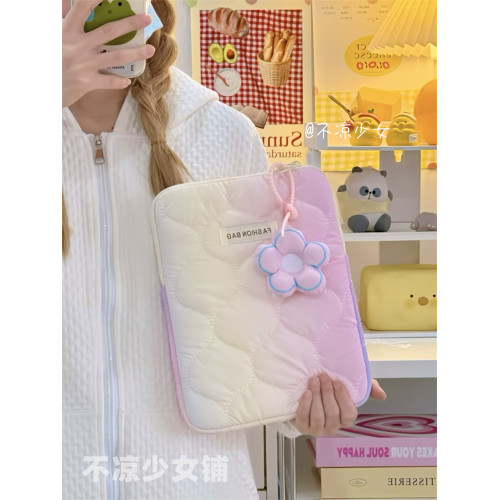 漸變彩虹手提11寸iPadpro平板內膽包14寸筆記型電腦保護套收納包