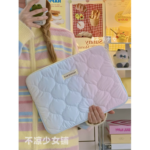 漸變彩虹手提11寸iPadpro平板內膽包14寸筆記型電腦保護套收納包