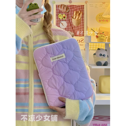 漸變彩虹手提11寸iPadpro平板內膽包14寸筆記型電腦保護套收納包