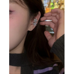 銅鍍真金仿水晶五芒星耳骨夾可調節輕奢日常通勤甜酷風精緻耳飾女