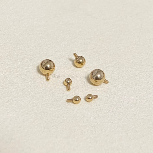 橫瞳 16G 內牙0.9  鍍金耳釘耳骨釘底座配件 基礎釘 馬蹄環閉口環