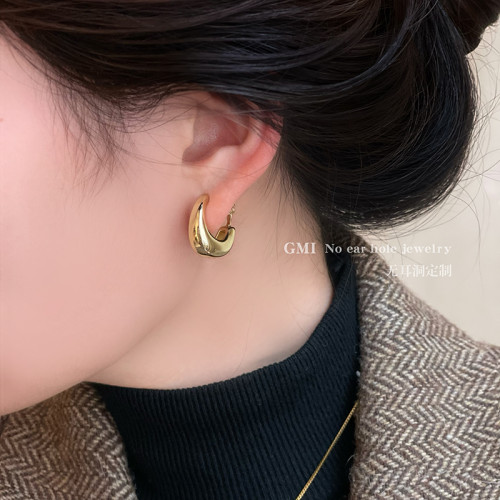 素圈金屬彈簧耳夾無耳洞女士2026新款絕美耳圈耳環高級感耳釘耳飾