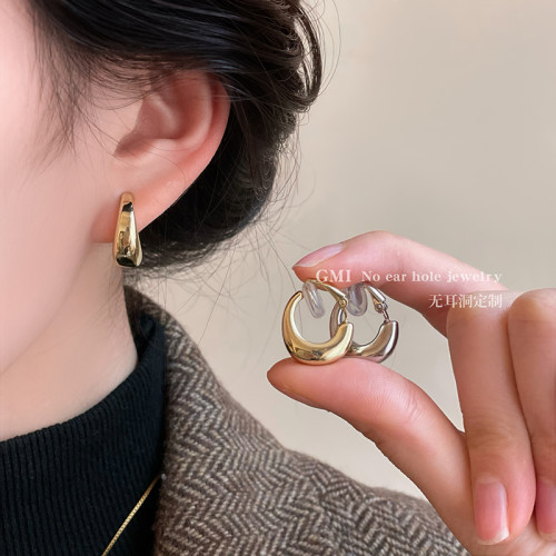 素圈金屬彈簧耳夾無耳洞女士2026新款絕美耳圈耳環高級感耳釘耳飾