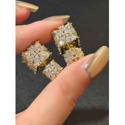 星冕◆閃爆了 小方糖s925耳釘耳環女輕奢高級感閃鑽婚禮宴會耳飾