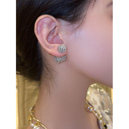 星冕◆閃爆了 小方糖s925耳釘耳環女輕奢高級感閃鑽婚禮宴會耳飾