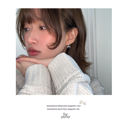 蝴蝶結鑲鑽鋯石耳環女款輕奢小衆設計感高級耳圈耳釦耳釘銀針耳飾 蝴蝶結鑲鑽鋯石耳環女款輕奢小衆設計感高級耳圈耳釦耳釘銀針耳飾