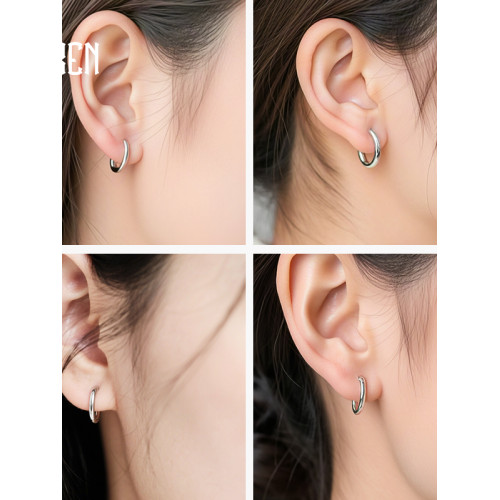 鈦合金耳環素圈直針D型小耳圈醫用植入級圓圈耳釦養耳洞耳飾鈦鋼