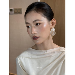 歐美金屬誇張肌理感方形耳環小衆復古立體藝術耳飾耳墜耳釘配飾女