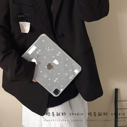 可拆卸Y折適用iPad保護殼灰粉小兔2025年Pro11/13防彎Air7/6代10代10.9寸9代10.2寸7/8代mini7筆槽12.9寸