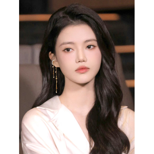 天然淡水珍珠耳夾無耳洞女耳骨夾輕奢高級流蘇耳骨環絕美獨特耳飾