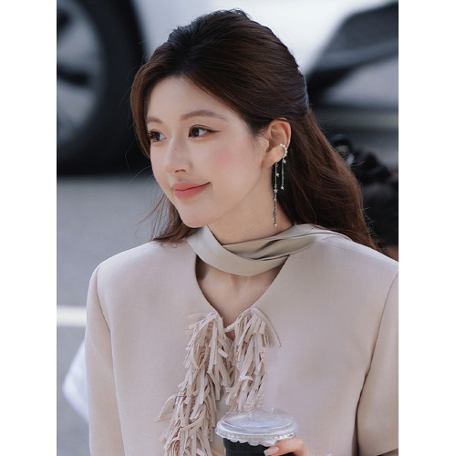 天然淡水珍珠耳夾無耳洞女耳骨夾輕奢高級流蘇耳骨環絕美獨特耳飾