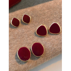 紅色新年絲絨耳釘女2026秋冬新款耳飾飾品高級感小衆復古港風耳環