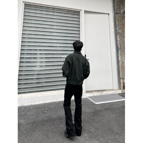 美式高街vibe純黑色微喇牛仔褲男潮直筒顯瘦垂感拖地cleanfit長褲