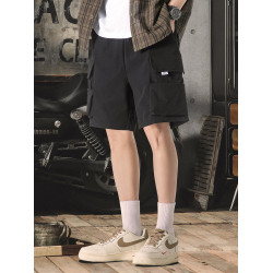 冰絲工裝短褲男夏季薄款美式潮牌直筒寬鬆運動透氣速乾休閒五分褲