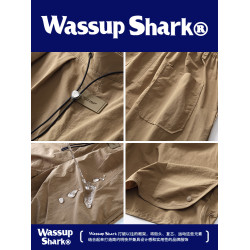 Wassup Shark夏季百搭冰感速乾運動短褲男冰絲薄款休閒五分沙灘褲