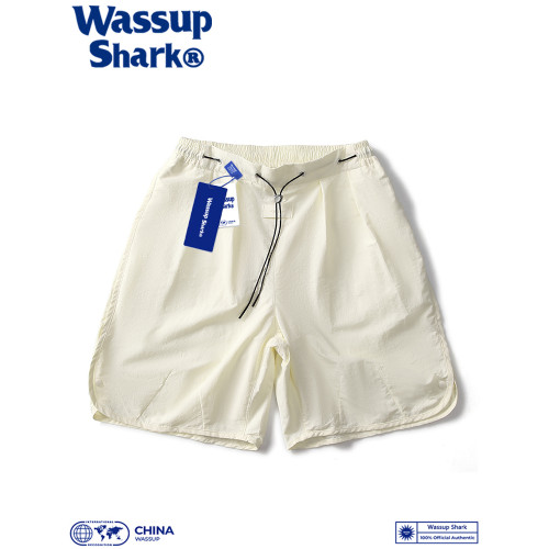 Wassup Shark夏季百搭冰感速乾運動短褲男冰絲薄款休閒五分沙灘褲