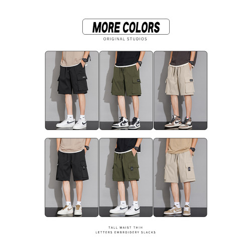 真維斯美式工裝褲短褲男2024新款寬鬆夏季薄款休閒五分褲男裝短褲