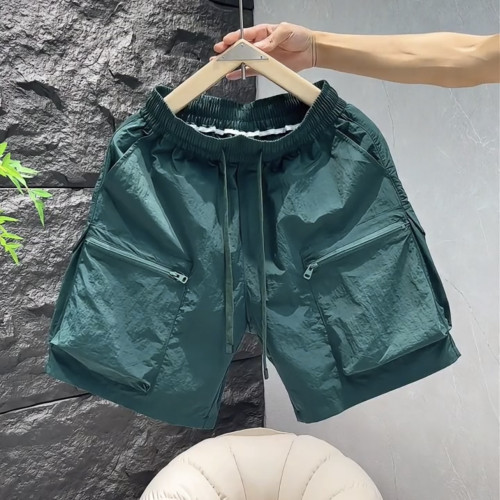 拉鍊口袋短褲男夏季2025新款潮牌百搭工裝五分褲寬鬆運動休閒中褲