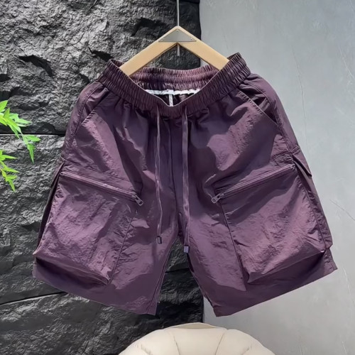 拉鍊口袋短褲男夏季2025新款潮牌百搭工裝五分褲寬鬆運動休閒中褲