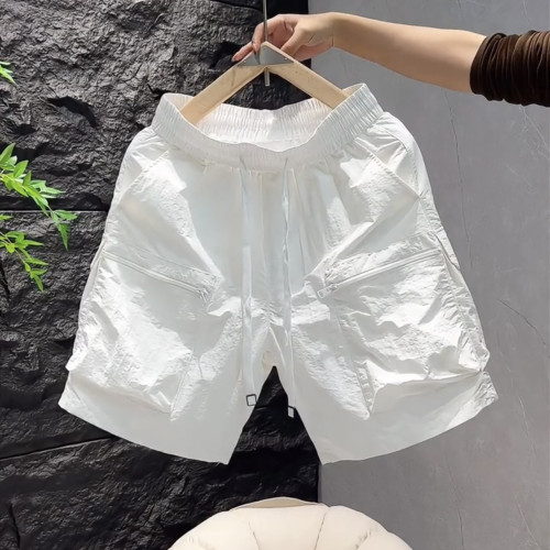 拉鍊口袋短褲男夏季2025新款潮牌百搭工裝五分褲寬鬆運動休閒中褲