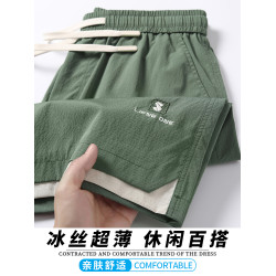 男士短褲夏季2025新款潮牌外穿休閒運動冰絲薄款五分褲子男夏天