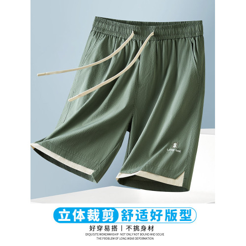 男士短褲夏季2025新款潮牌外穿休閒運動冰絲薄款五分褲子男夏天