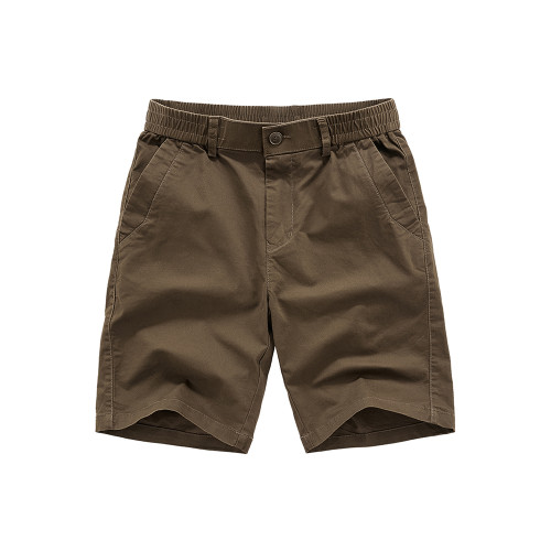 夏季褲子新款男士休閒短褲寬鬆薄款松緊腰大碼純棉工裝水洗五分褲