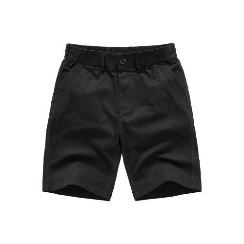 夏季褲子新款男士休閒短褲寬鬆薄款松緊腰大碼純棉工裝水洗五分褲