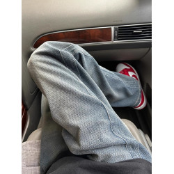 復古星空紋牛仔褲男秋季美式高街vibe褲子潮牌垂感寬鬆直筒濶腿褲