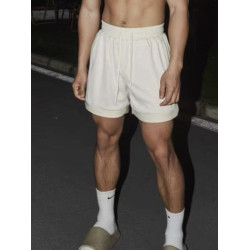 美式高街刺綉網眼短褲男夏季重磅寬鬆休閒情侶運動健身五分褲潮牌