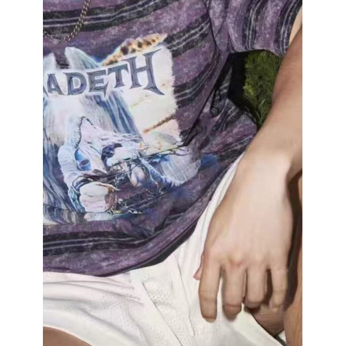 美式高街刺綉網眼短褲男夏季重磅寬鬆休閒情侶運動健身五分褲潮牌