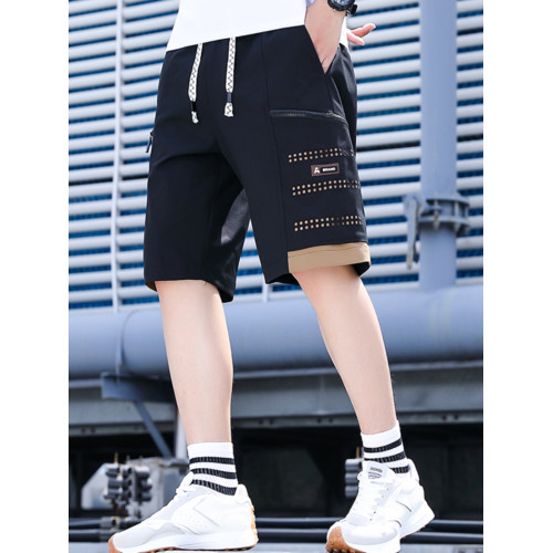 沙灘短褲男夏季籃球跑步運動五分褲外穿薄款潮牌直筒寬鬆休閒中褲