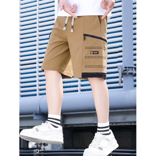 沙灘短褲男夏季籃球跑步運動五分褲外穿薄款潮牌直筒寬鬆休閒中褲