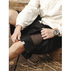 美式工裝短褲男夏季寬鬆大碼假兩件山系戶外機能速乾褲休閒五分褲