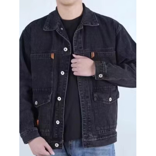 牛仔外套男春秋冬大碼加絨加厚寬鬆休閒夾克勞保耐磨工作服上衣男