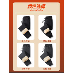 啄木鳥加絨加厚棉褲男士中老年爸爸褲子冬季新款羊羔絨保暖衛褲K