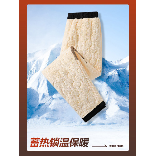 啄木鳥加絨加厚棉褲男士中老年爸爸褲子冬季新款羊羔絨保暖衛褲K