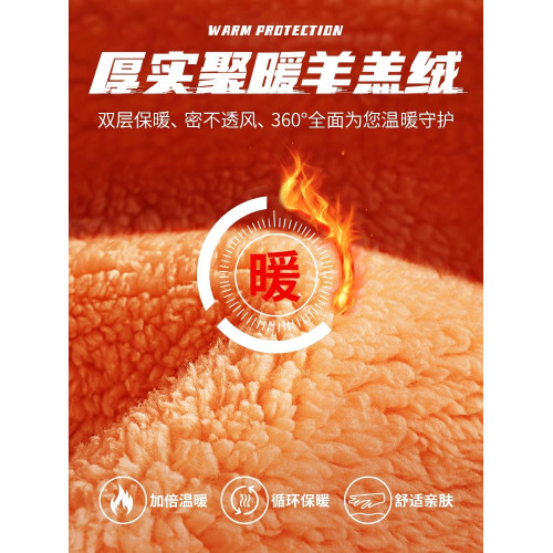 啄木鳥加絨加厚棉褲男士中老年爸爸褲子冬季新款羊羔絨保暖衛褲K