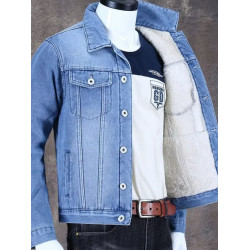 秋冬加絨牛仔外套男潮牌百搭休閒工裝夾克外穿耐磨加厚工作服上衣