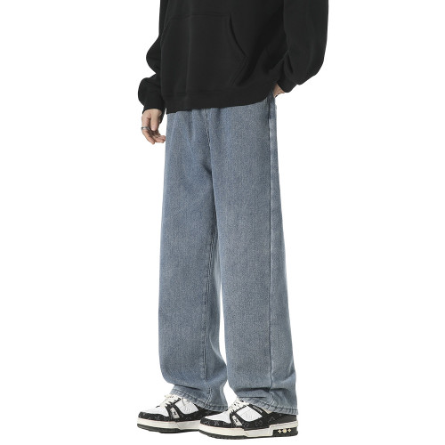 牛仔褲男款加絨加厚保暖冬季2025新款寬鬆直筒褲男士休閒男裝長褲