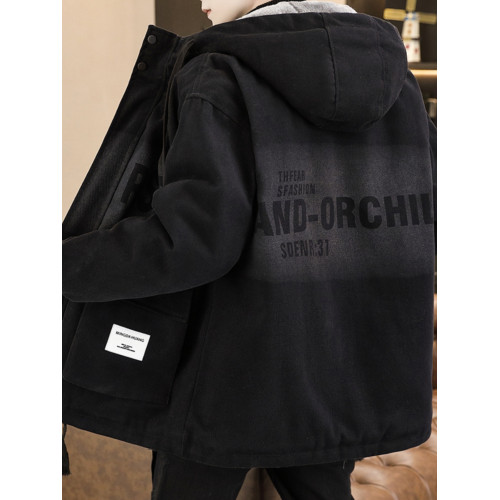 冬季青少年牛仔外套男加絨加厚派克服潮流寬鬆帥氣初高中學生棉衣