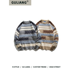 GU LIANG「設計師品牌」好物精選丨日系撞色拼接慵懶風情侶毛衣潮