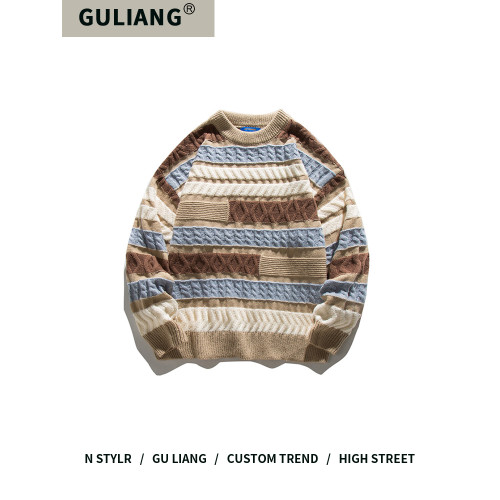 GU LIANG「設計師品牌」好物精選丨日系撞色拼接慵懶風情侶毛衣潮