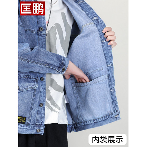高級純棉牛仔夾克男美式工裝休閒襯衫上衣2025秋季新款夾克外套男