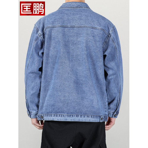 高級純棉牛仔夾克男美式工裝休閒襯衫上衣2025秋季新款夾克外套男