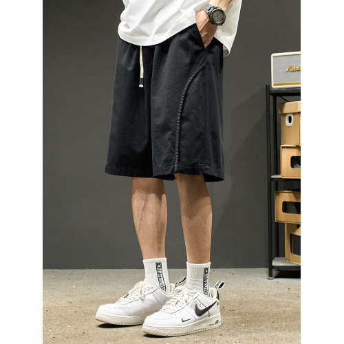 山系短褲男生夏季新款純色工裝五分褲美式潮牌簡約日系休閒褲子男